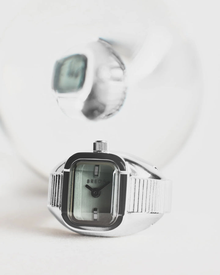 Breda - Nocturne Time Ring, Silver/Smoke