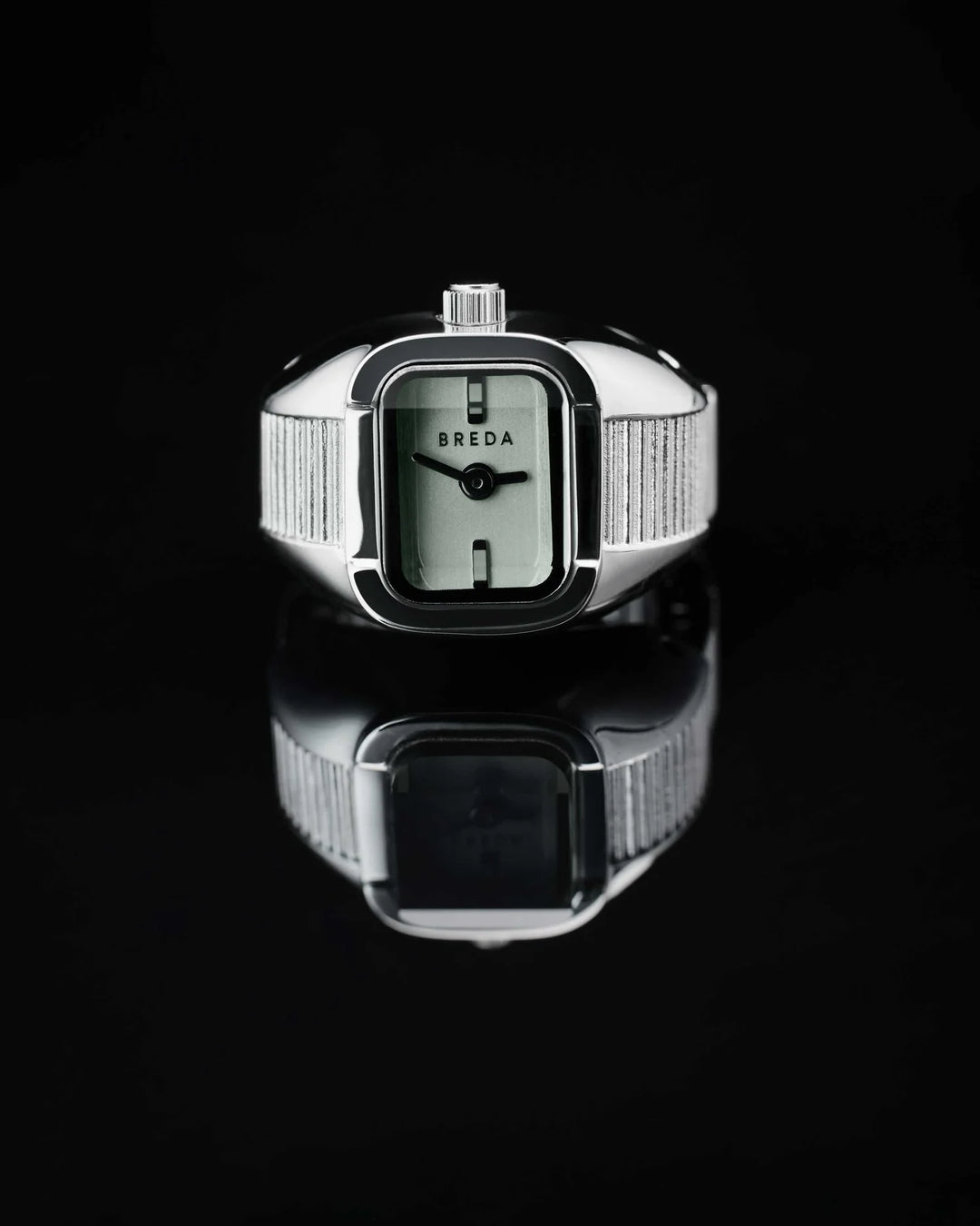 Breda - Nocturne Time Ring, Silver/Smoke