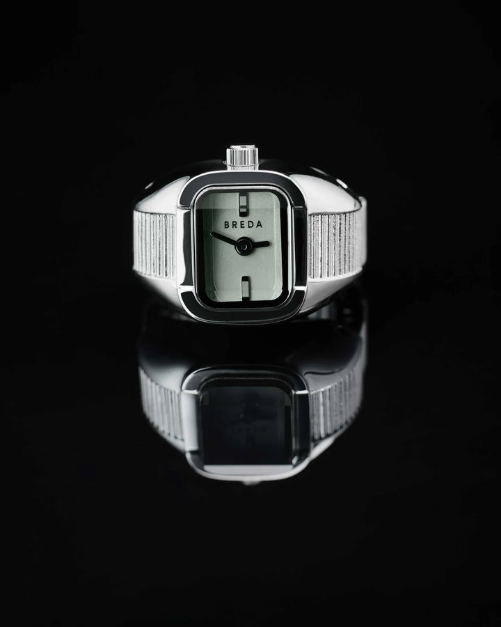Breda - Nocturne Time Ring, Silver/Smoke