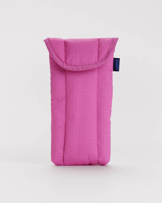BAGGU Puffy Glasses Case, Extra Pink
