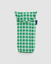 Load image into Gallery viewer, BAGGU Puffy Glasses Sleeve, Green Gingham