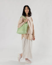 Load image into Gallery viewer, BAGGU Puffy Mini Tote, Mint Pixel Gingham