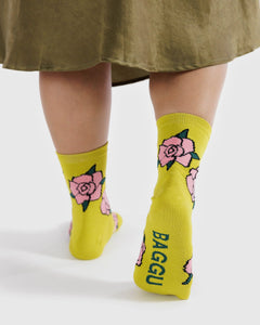 BAGGU Crew Socks, Rose