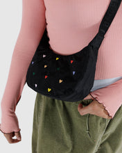 Load image into Gallery viewer, BAGGU Small Crescent Bag, Embroidered Hearts