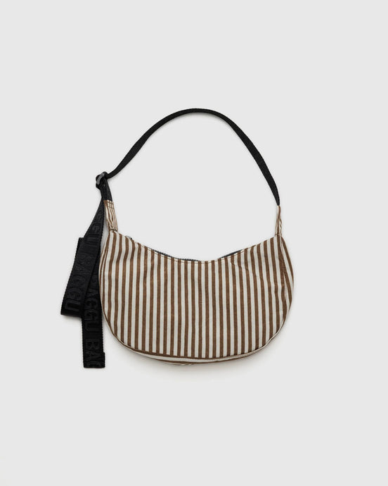 BAGGU Small Crescent Bag, Brown Stripe