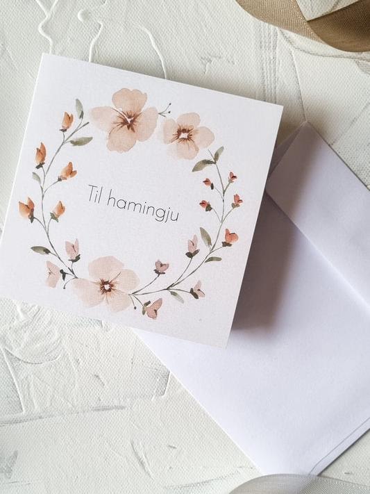 Watercolour Card, Til hamingju