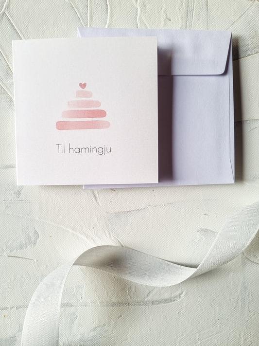 Watercolour Card, Til Hamingju