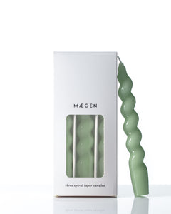 Twisted Taper Candles, Sage