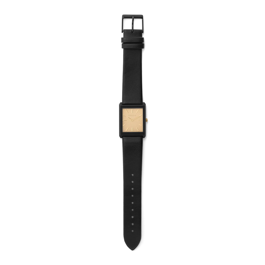 Breda - Virgil Watch, Black Leather/Champagne