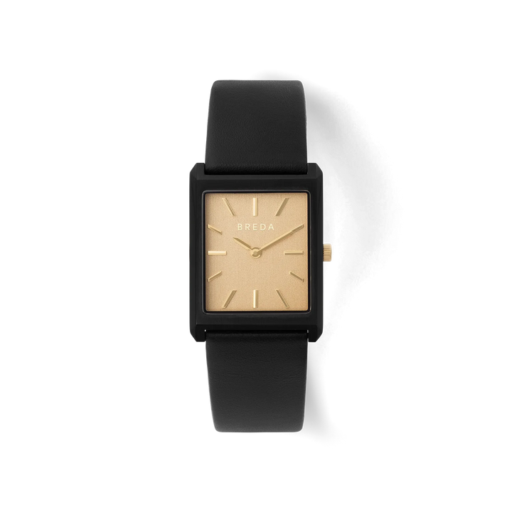Breda - Virgil Watch, Black Leather/Champagne