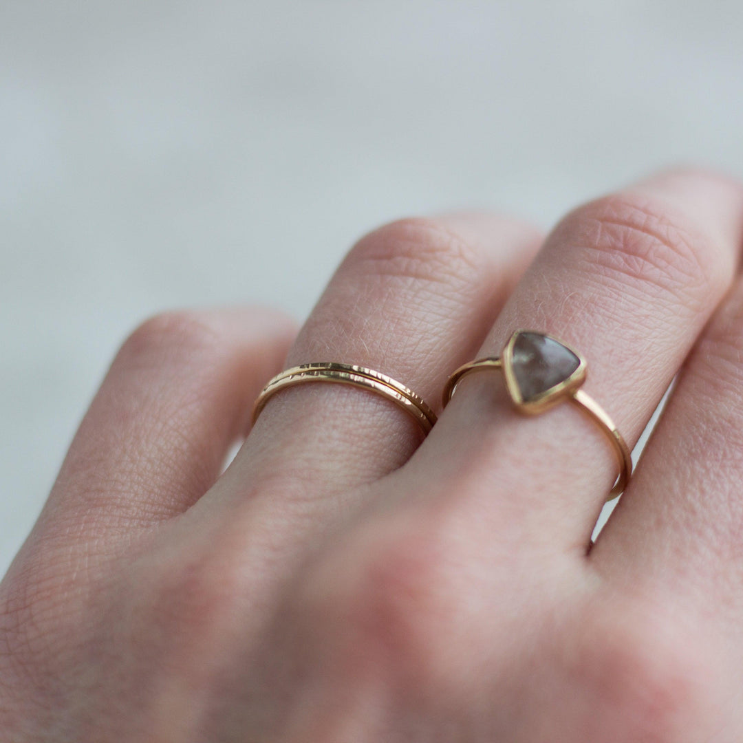 14k Hammered Ring