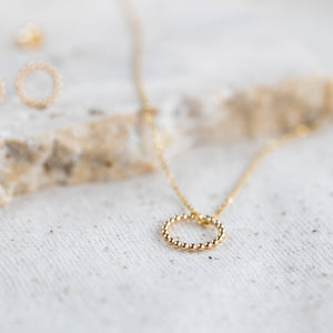 14k Delicate Dot Necklace