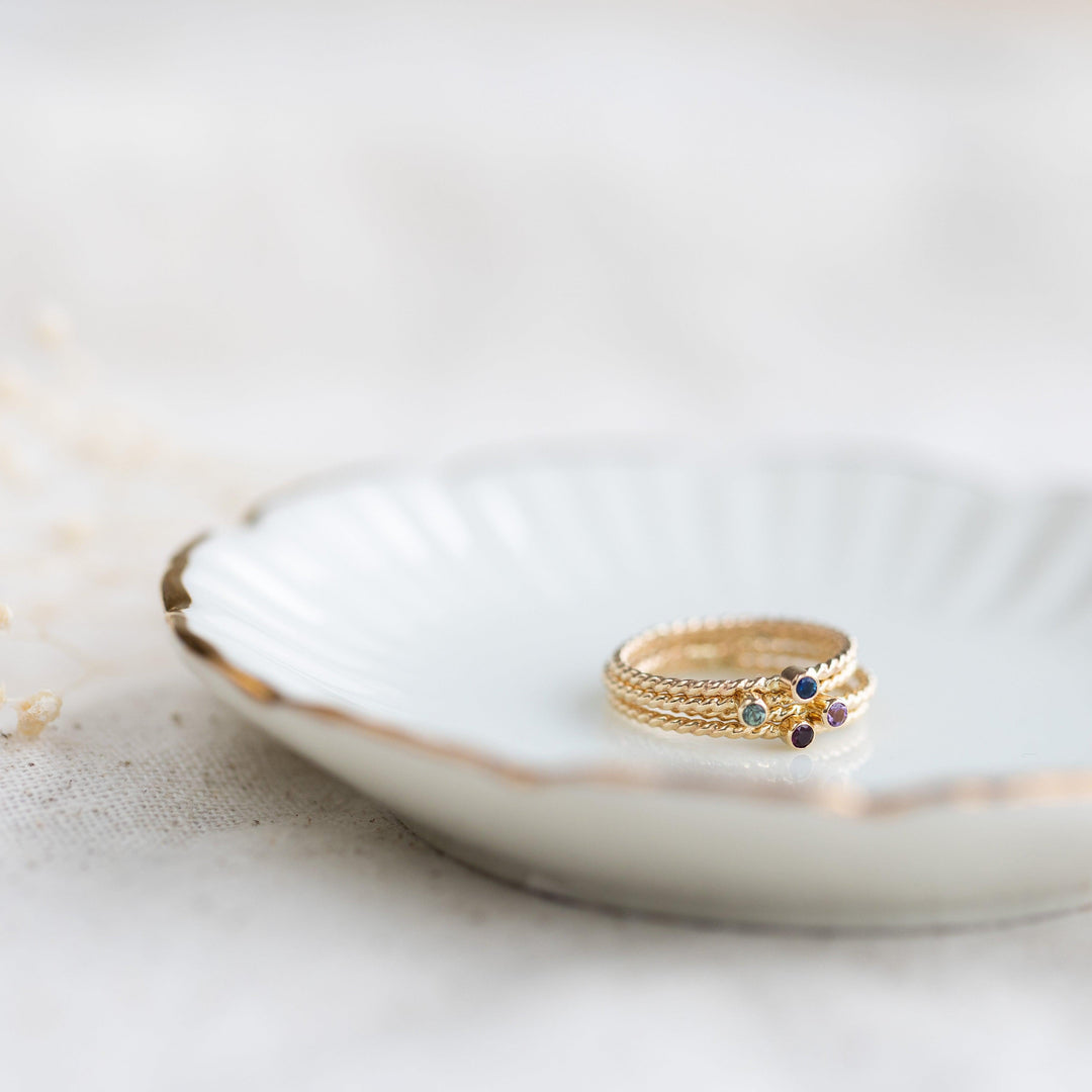 Gemstone Twist Ring