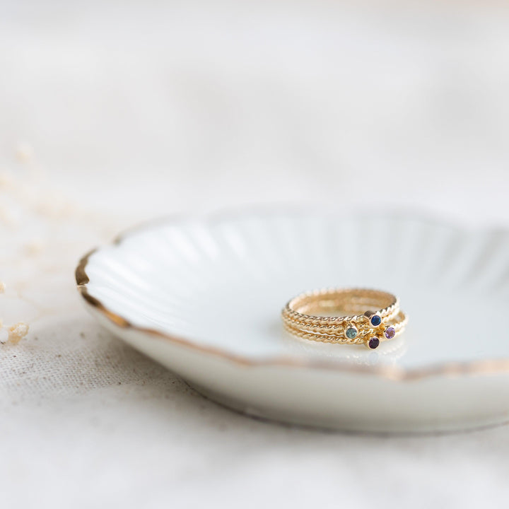 Gemstone Twist Ring