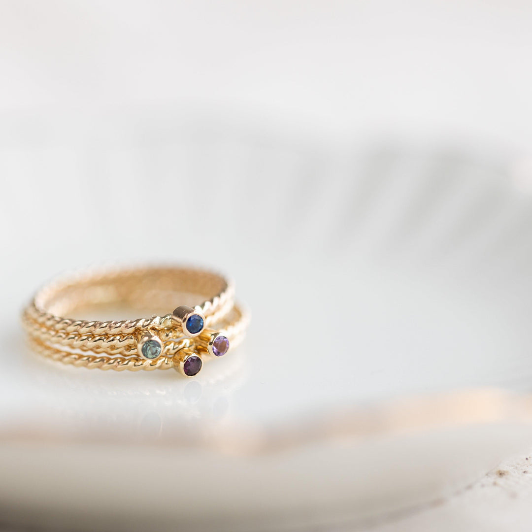 Gemstone Twist Ring