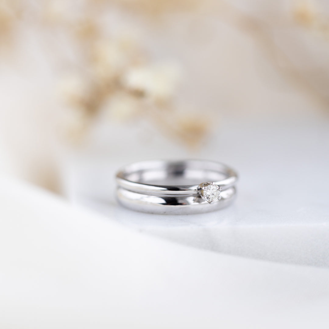 Classic giftingarhringar - 14k hvítagull