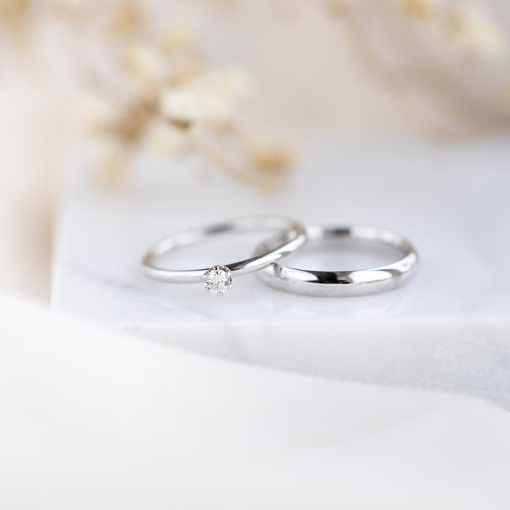 Classic giftingarhringar - 14k hvítagull