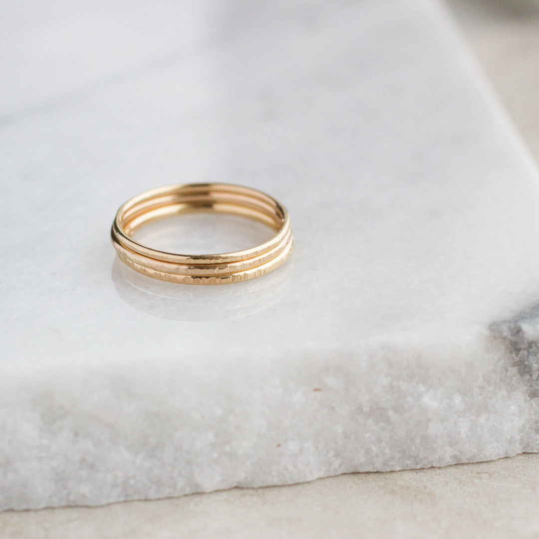 14k Hammered Ring