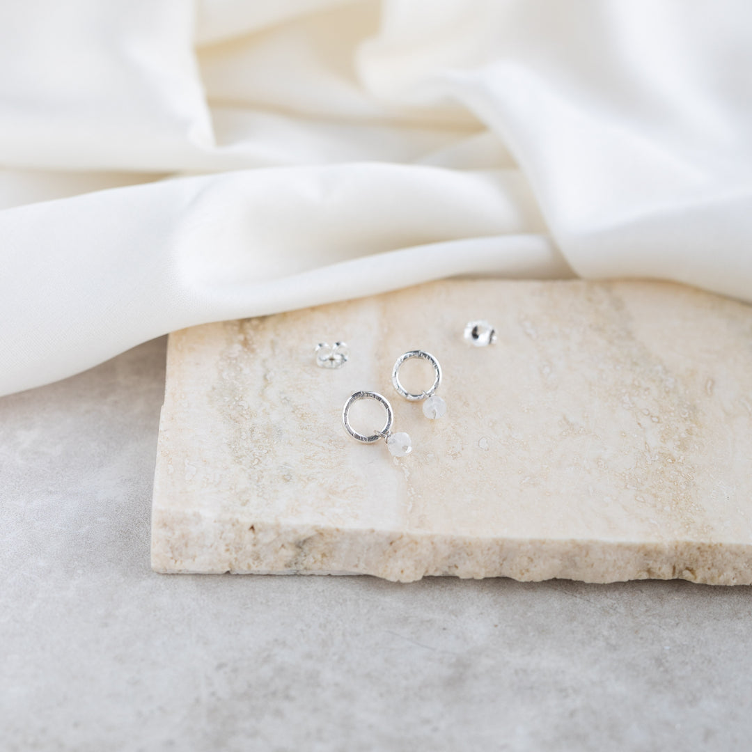 Moonstone studs