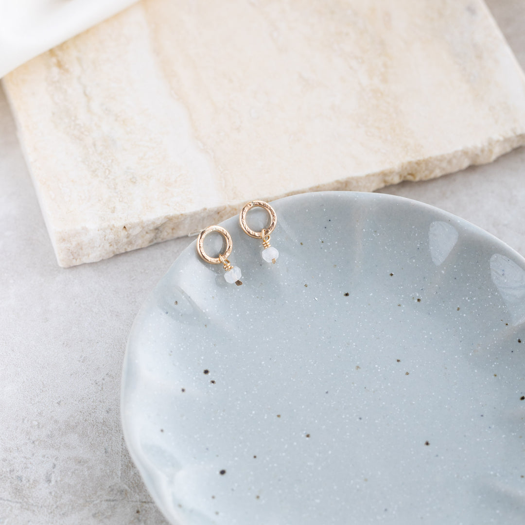 Moonstone studs