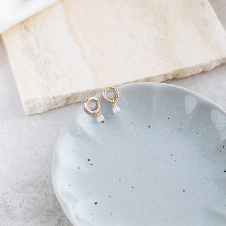 Moonstone studs