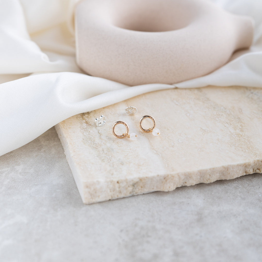 Moonstone studs