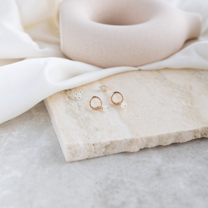 Moonstone studs