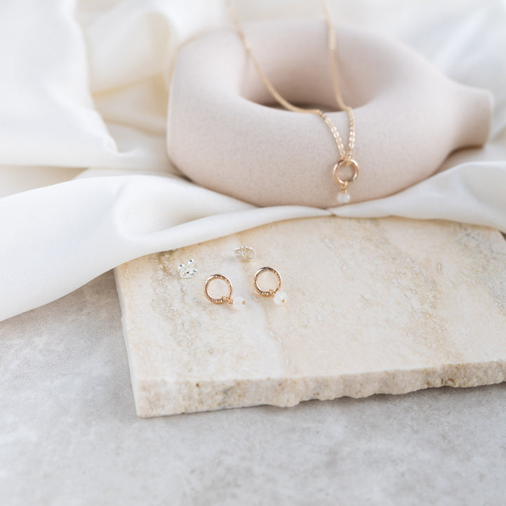 Moonstone studs