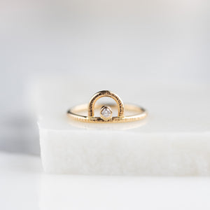 14k Solar Diamond Ring
