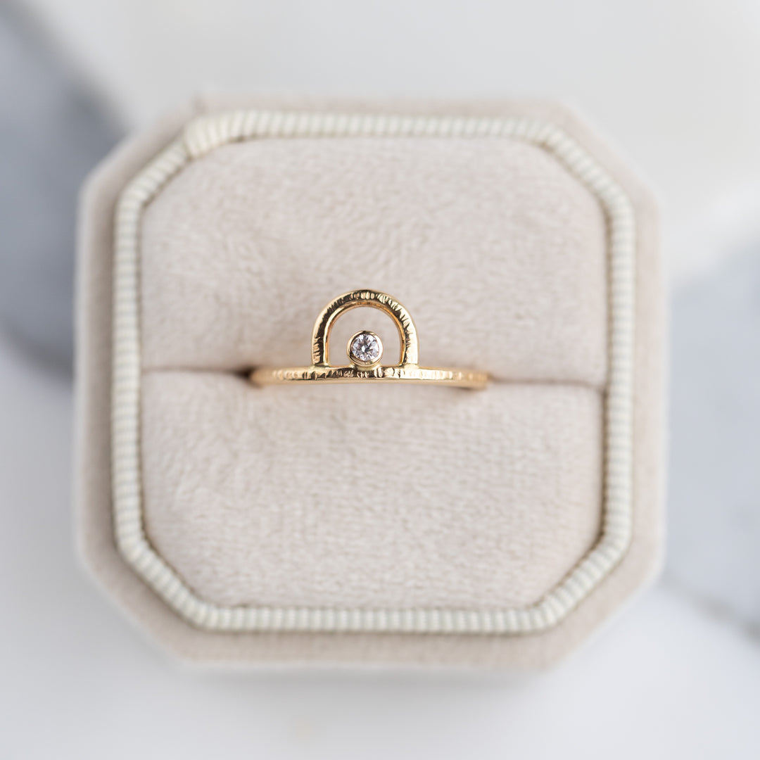 14k Solar Diamond Ring