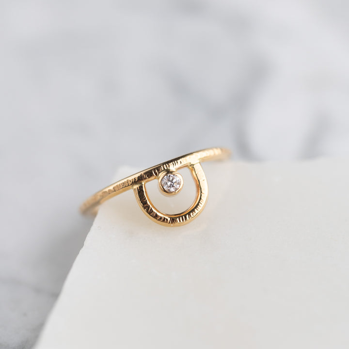 14k Solar Diamond Ring