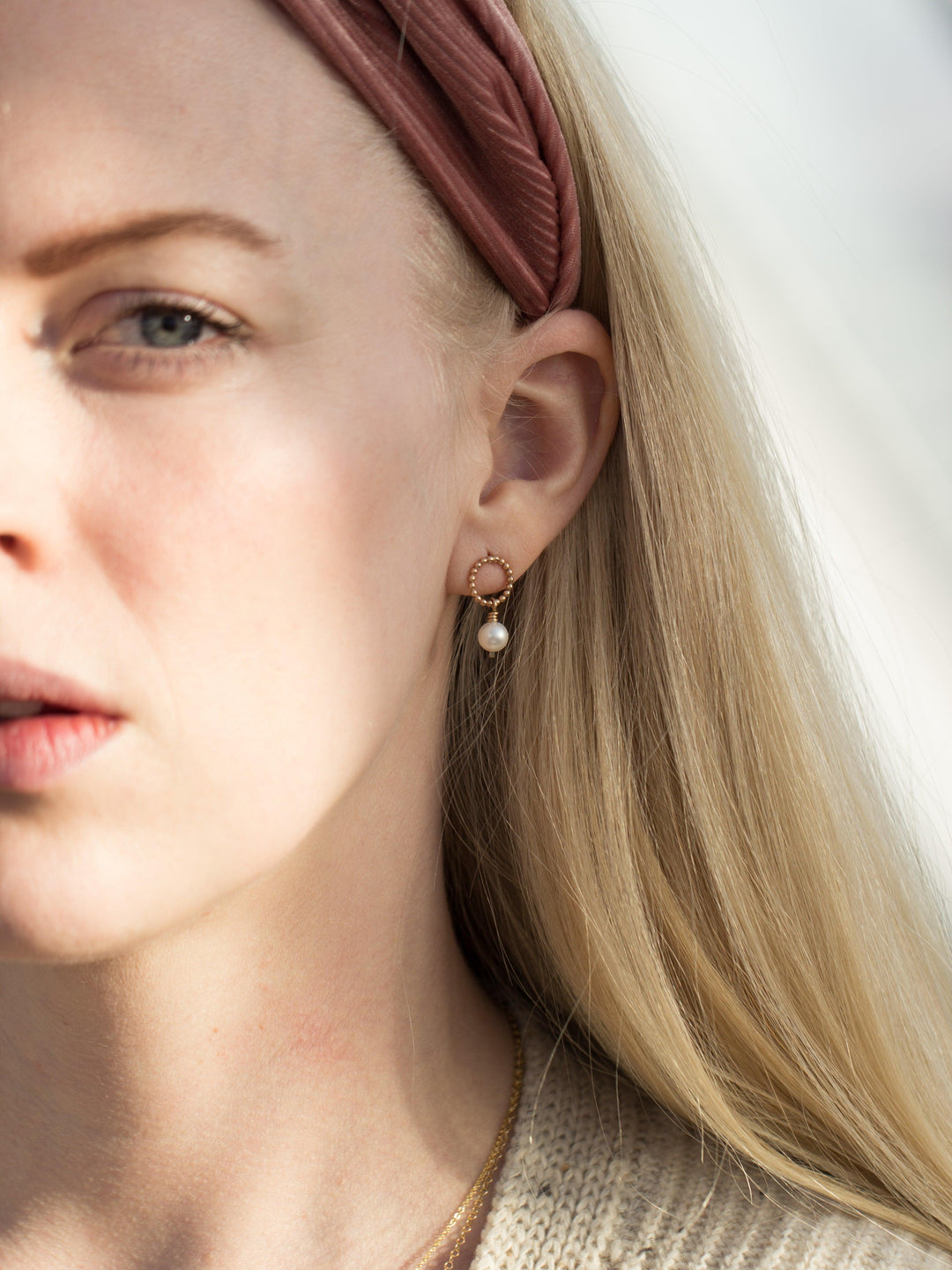 Delicate Dot &amp; Pearl Earrings