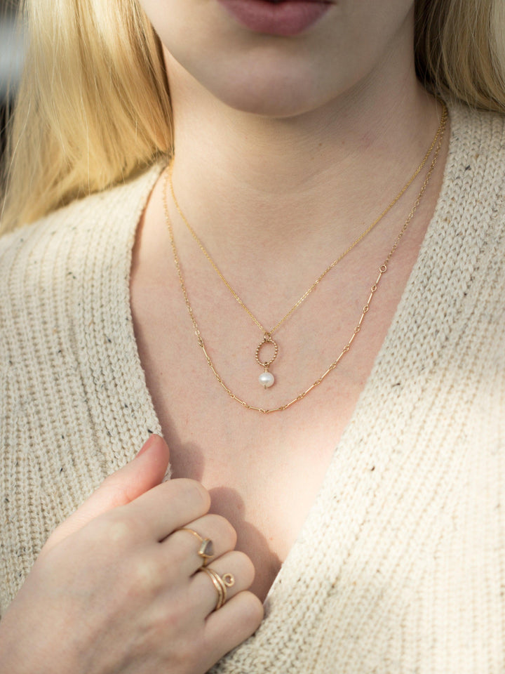 Delicate Dot &amp; Pearl Necklace