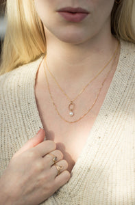 Delicate Dot & Pearl Necklace