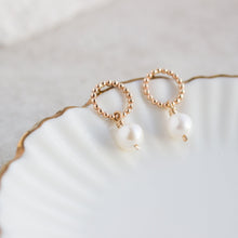 Load image into Gallery viewer, Delicate Dot &amp; Pearl Earrings