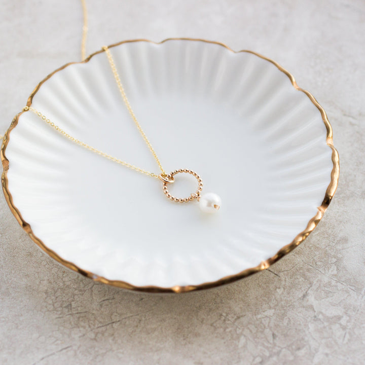 Delicate Dot &amp; Pearl Necklace
