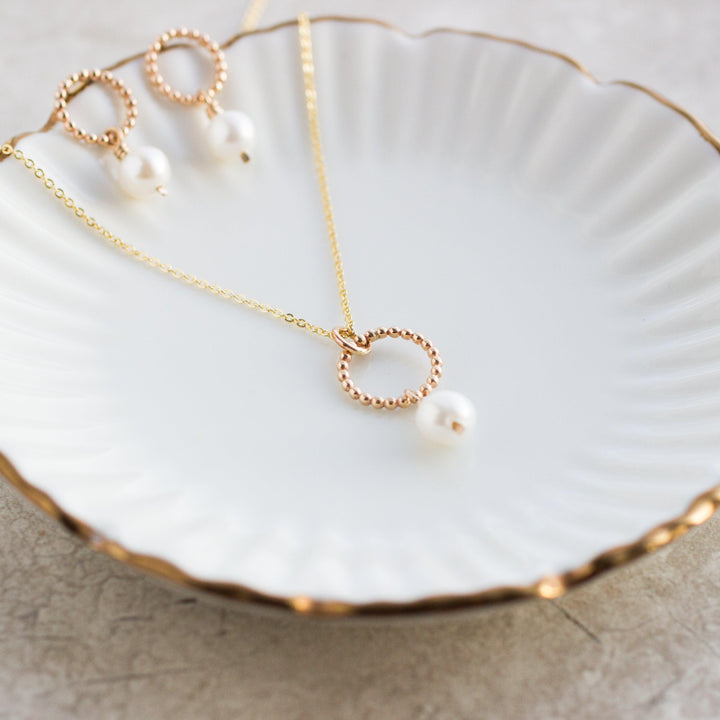 Delicate Dot &amp; Pearl Necklace