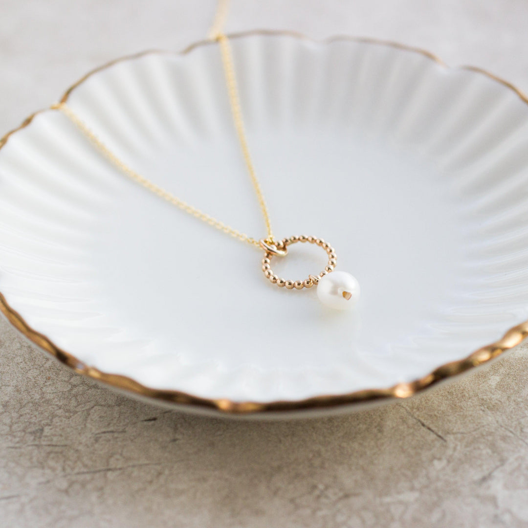 Delicate Dot &amp; Pearl Necklace