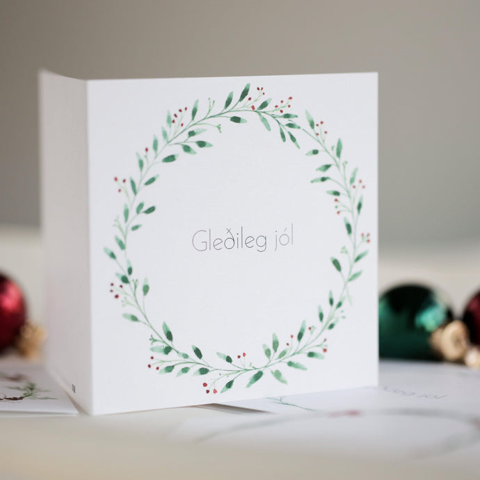 Christmas Card, Watercolour Wreath