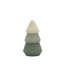 Load image into Gallery viewer, Cypress + Fir - Green Stacked Tree Candle