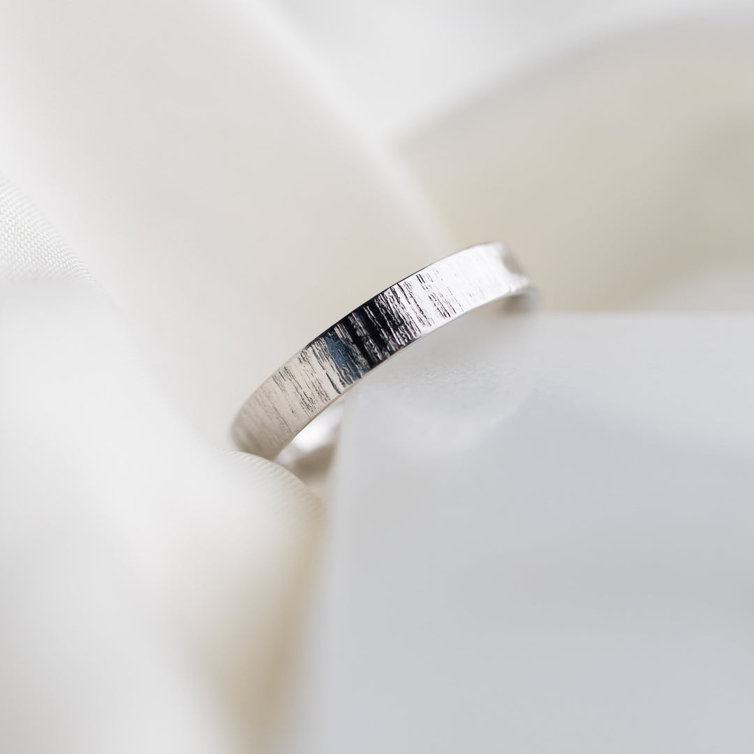 Birch giftingarhringar - 14k hvítagull