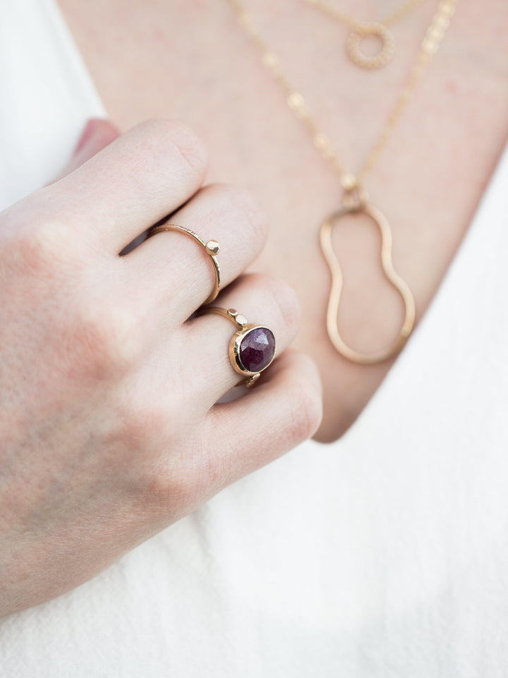 14k Pebble hringur